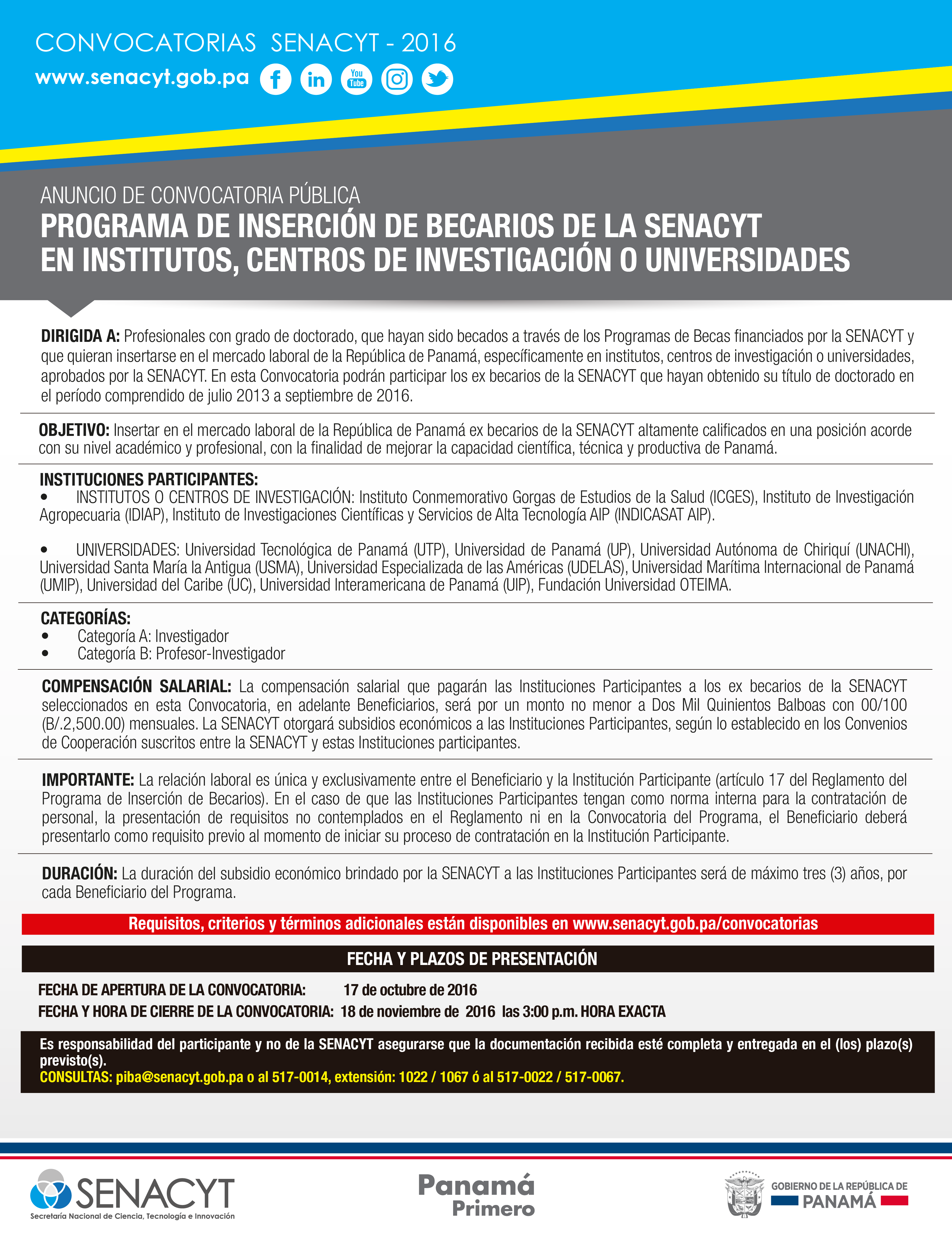 convocatoria