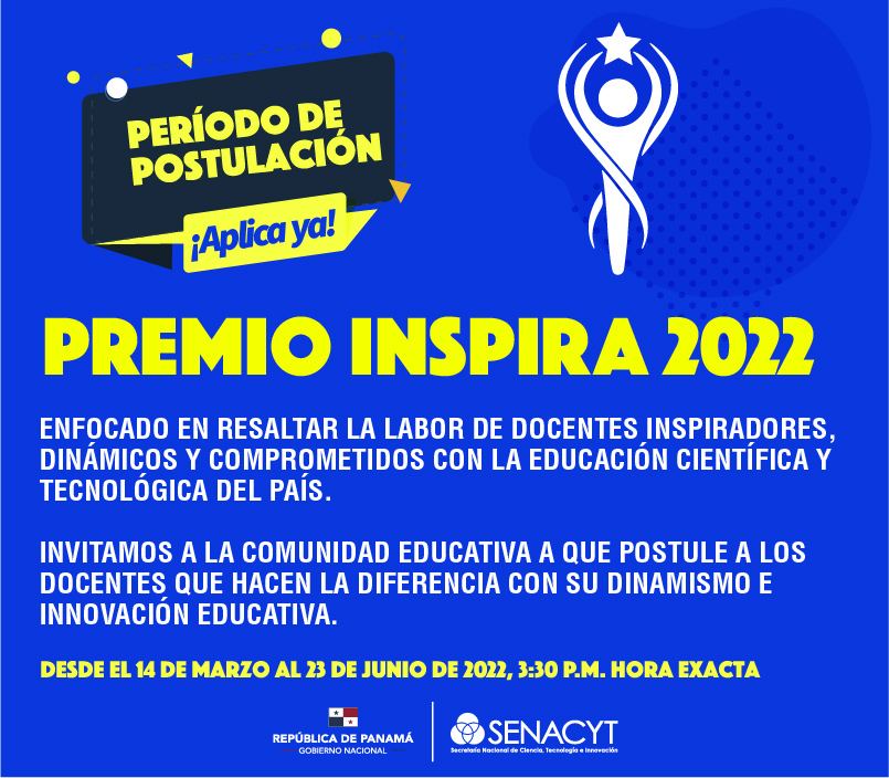 Sidebar PREMIO INSPIRA 2022 Secretaría Nacional de Ciencia